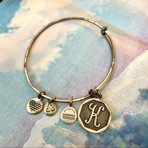 Alex and Ani Letter ‘K’ Silver Charm Bracelet - Picture 1 of 3